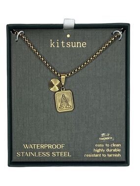 Kitsune Men’s Initial Letter A Goldtone Stainless Steel Necklace New